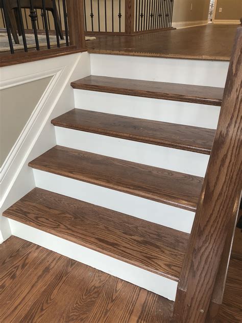 Oak Treads No Carpet Runner Staining Stairs Stairs Home Stairs Design