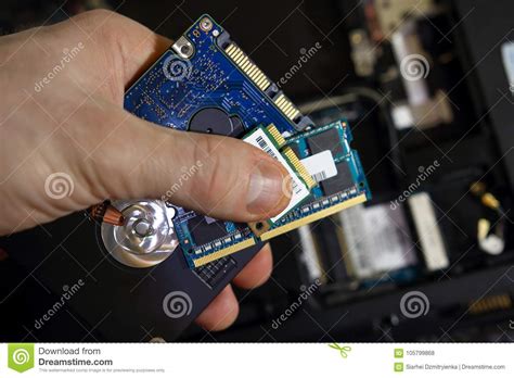 Upgrading Laptop To New Components Laptop Repair Hand Of Engineer