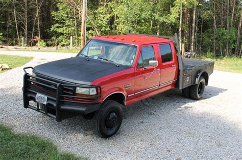 Purchase Used 1995 Ford F 350 Drw Cc Flat Bed 4x4 Dually Crew Cab 73