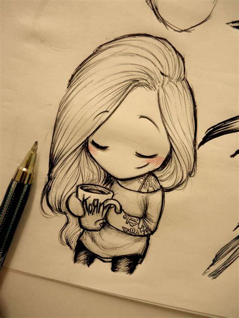 Cartoon Girl Pencil Drawing Ideas