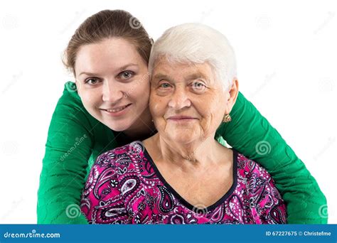 Smiling Grandma And Granddaughter Stock Image Image Of People