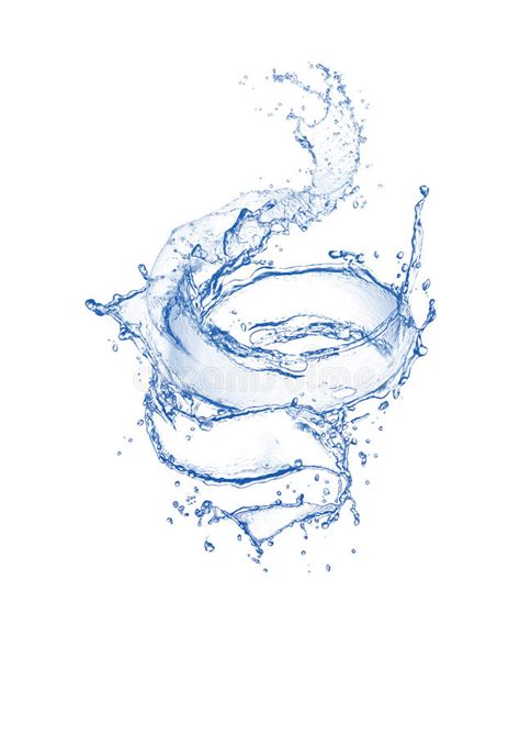 Chapoteo Claro Azul Del Agua Que Remolina Aislado En El Fondo Blanco
