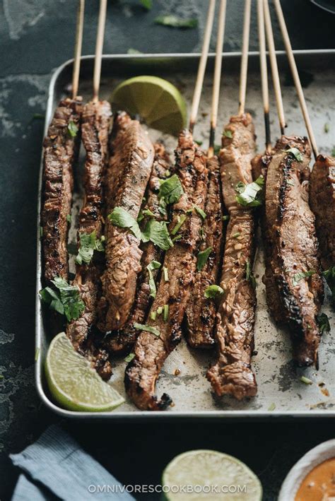Beef Satay Skewers Of Flavorful Beef Get That Perfect Char Over The Chinese Grill And Are