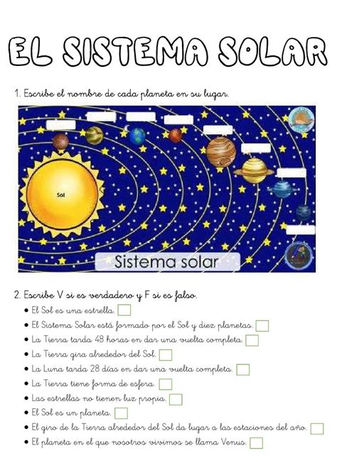 El Sistema Solar Ficha Interactiva Y Descargable Puedes Hacer Los