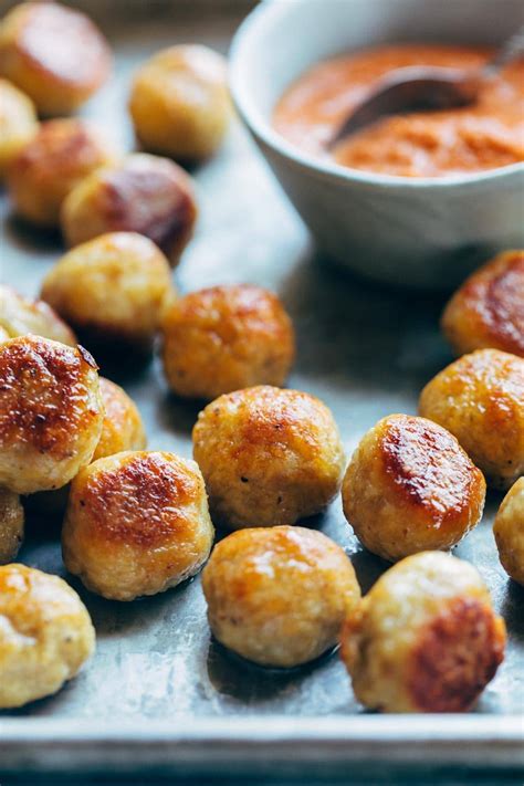 Best Anytime Baked Chicken Meatballs Recipe Pinch Of Yum