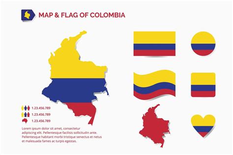 Mapa Y Bandera De Colombia 1935143 Vector En Vecteezy