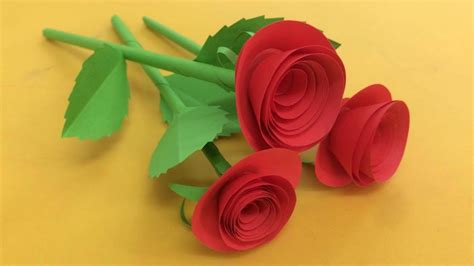 How To Make Small Rose Flower With Paper Making Paper Flowers Step By