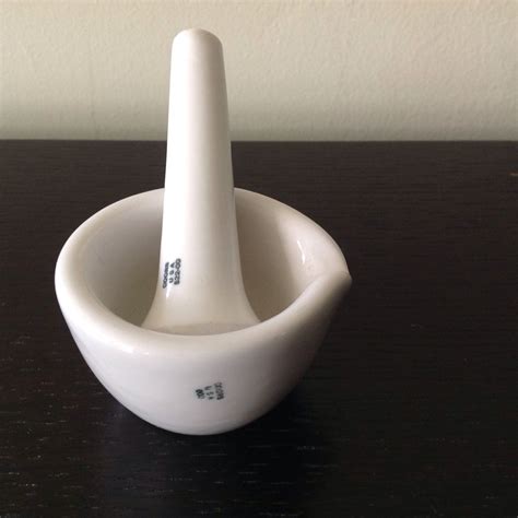 Vintage White Ceramic Mortar And Pestle By Coors Usa Etsy Mortar