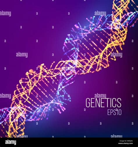 Abstract Illustration With Blue Dna For Medical Design Genome Vector