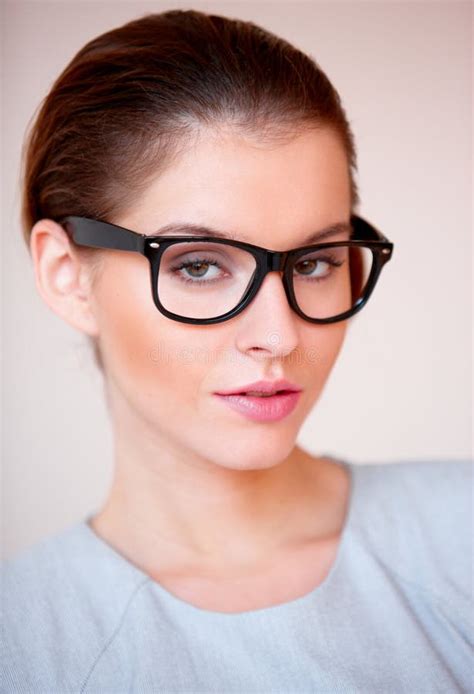 Young Attractive Business Woman With Glasses Stock Photo Image Of