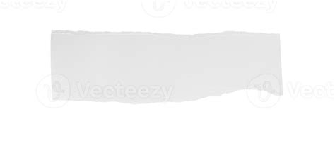 White Ripped Piece Of Paper Isolated On Transparent Background PNG File