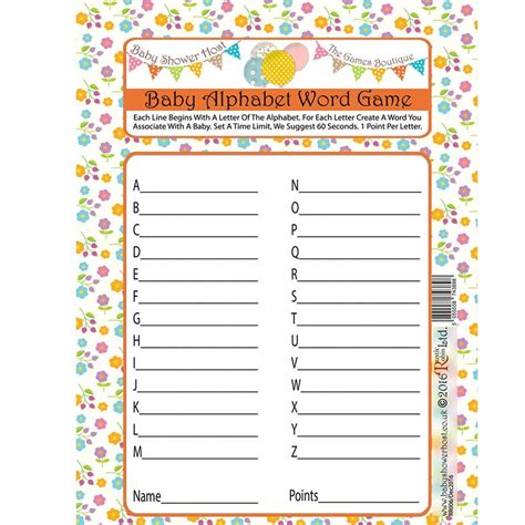 Jetzt lernen des alphabets werden mehr interessant! Baby Alphabet Game Baby Shower Host