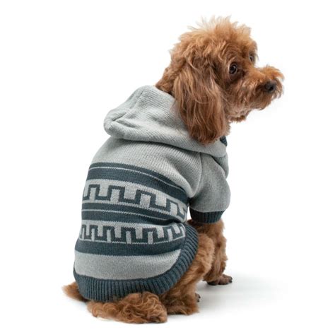 Pattern Sweater Dog Coat By Dogo Gray Large