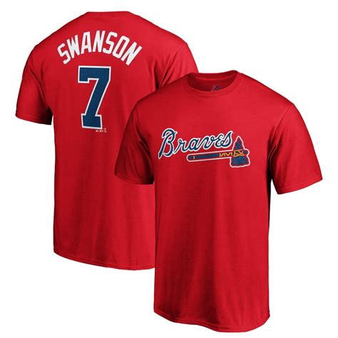 Majestic Dansby Swanson Atlanta Braves Red Official Player Name