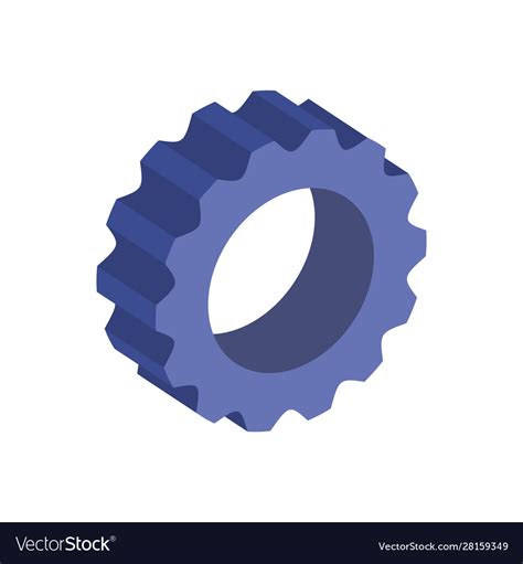 Gear Pinion Machine Isolated Icon Royalty Free Vector Image