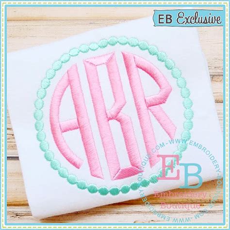 Circle Monogram Embroidery Font Embroidery Boutique