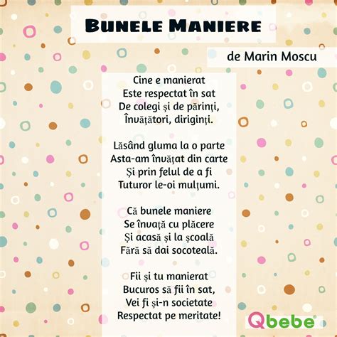 15 Poezii Pentru Copii Despre Bunele Baniere