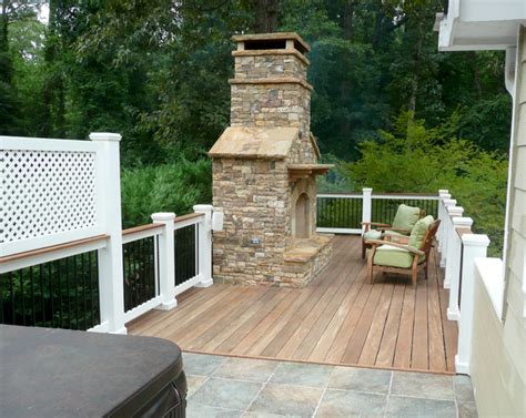 Two Story Deck And Fireplace Traditional Deck Atlanta By Boyce