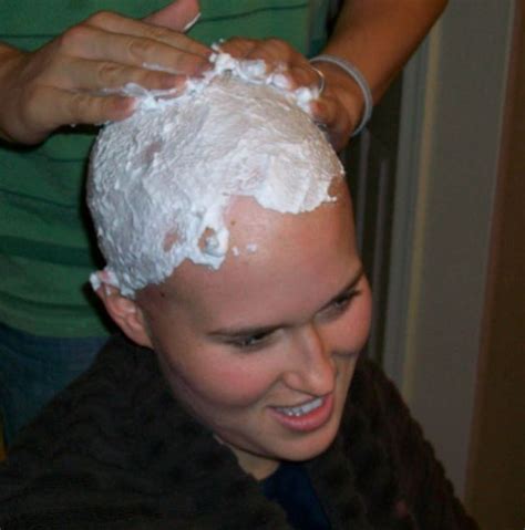 Pin By David Connelly On Bald Women Covered In Shaving Cream 02 Shaving Cream Shaving Bald Girl