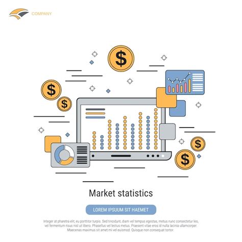 Premium Vector Market Statistics Flat Contour Style Vector Concept