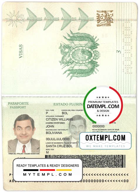 Bolivia Passport Template In Psd Format Fully Editable With All Fonts