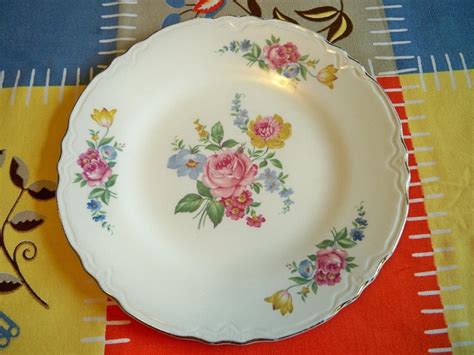 Vintage Floral China Plate Gold Trim