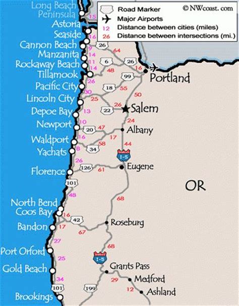 Us 101 Highway Oregon Map Motorcycle ️ Pinterest