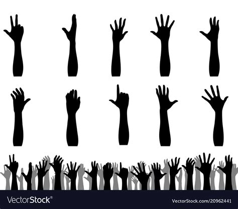 Silhouettes Of Hands Up Royalty Free Vector Image
