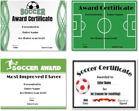 Editable Soccer Certificates Free Printable