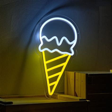 Ice Cream Neon Sign With Acrylic Plate V USB Powered Ice Etsy