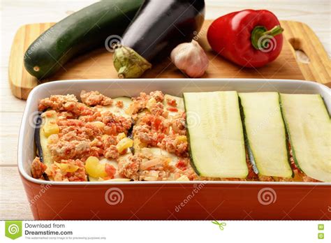 Casserole With Chicken Eggplant Zucchini And Tomatoes