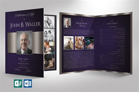 Dignity Funeral Program Word Publisher Tabloid Template Inspiks Market