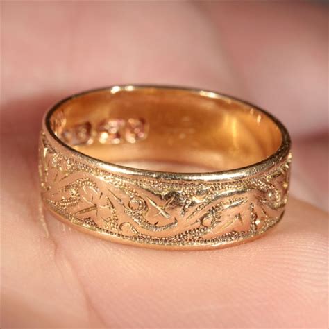 Antique 18k Victorian Wedding Ring Hallmarked Chester 1903 From