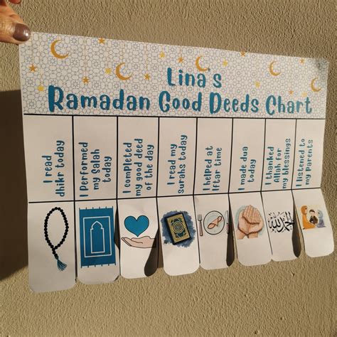 Personalised Ramadan Good Deeds Interactive Chart Laminated Chart Etsy Uk