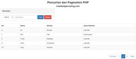 Membuat Pencarian Searching Dan Pagination Dengan PHP Ibarat Me