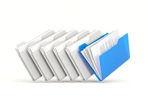 Blue Folder In A Row Stock Illustration Illustration Of Document