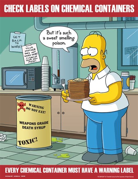 Check Labels On Chemical Containers The Simpsons Safety Posters PST