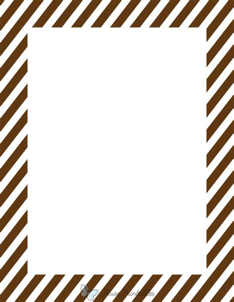 Printable Brown And White Diagonal Striped Page Border