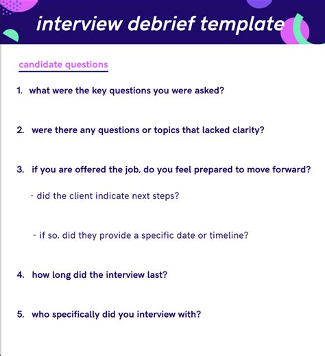 Candidate Interview Debrief Template Talent Advisor Support Relode