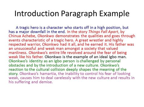 Okonkwo Character Essay Introduction