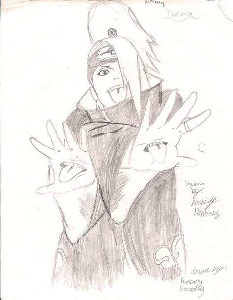 Deidara Naruto Drawing By Kimmylovesnightbox On Deviantart
