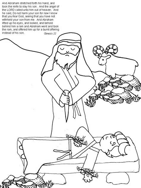 Coloring is a fun way for kids to be creative and learn how to draw and use the colors. Abraham's son Isaac coloring page | Bible coloring pages ...
