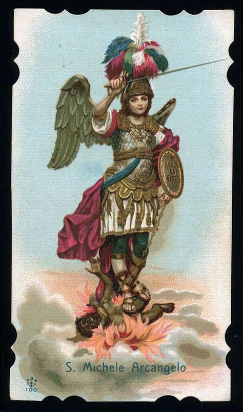 Santino Cromo Holy Card S MICHELE ARC Arcangelo Arte Religiosa San