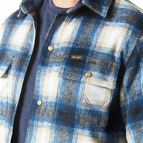 Wrangler Mens Quilt Lined Flannel Shirt Jacket Lammles Lammles