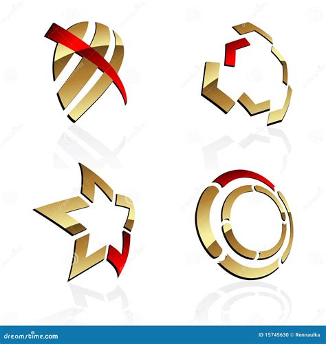 Vector 3d Symbols Stock Vector Illustration Of Metallic 15745630