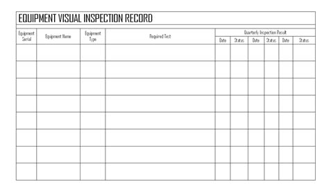Equipment Visual Inspection Record