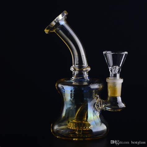 Small Matrix Perc Glass Water Bong - 6.5 Inch - 2 Colors Available ⋆ iBurnt