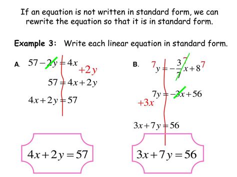 The standard for for the equation of a parabola (also called the vertex form) is like the standard form for other conic sections. PPT - STANDARD FORM OF A LINEAR EQUATION Day 1 PowerPoint Presentation - ID:3943560