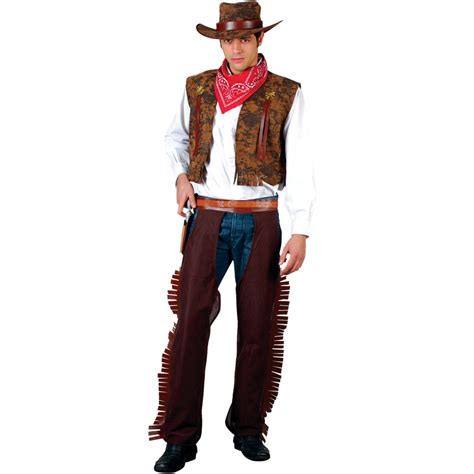 Mens Western Cowboy Medium Wild West Outlaw Fancy Dress Rancher Costume