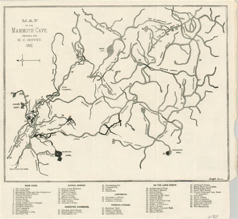 Map Of The Mammoth Cave Prepared For Hc Hovey Curtis Wright Maps